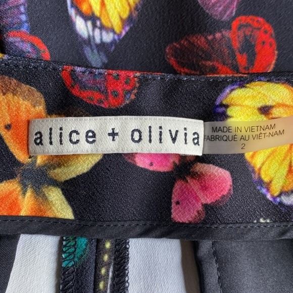 Alice + Olivia Teeny Butterfly Multicolored Fit And Flare‎ Bootcut Pant - Picture 5 of 6